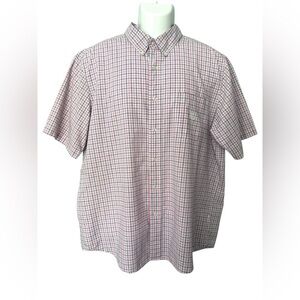 Chaps Red and Blue Casual Button Down Shirt-XL